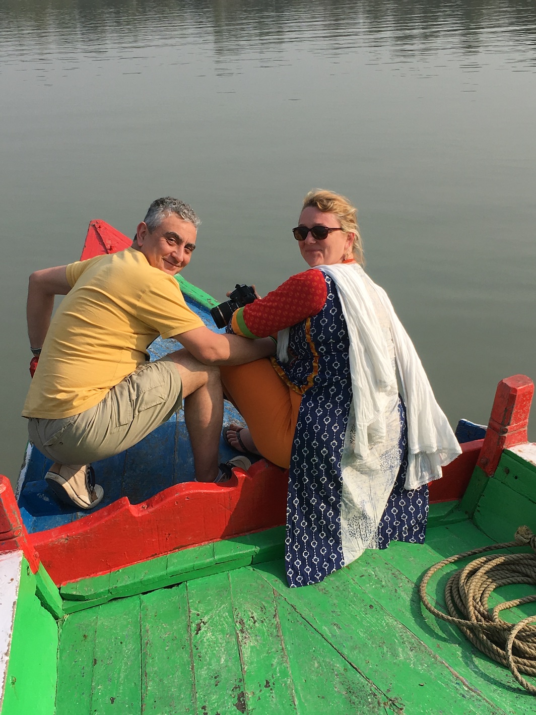 Sylvie et Thierry de Thisy Travels sur un bateau en Inde